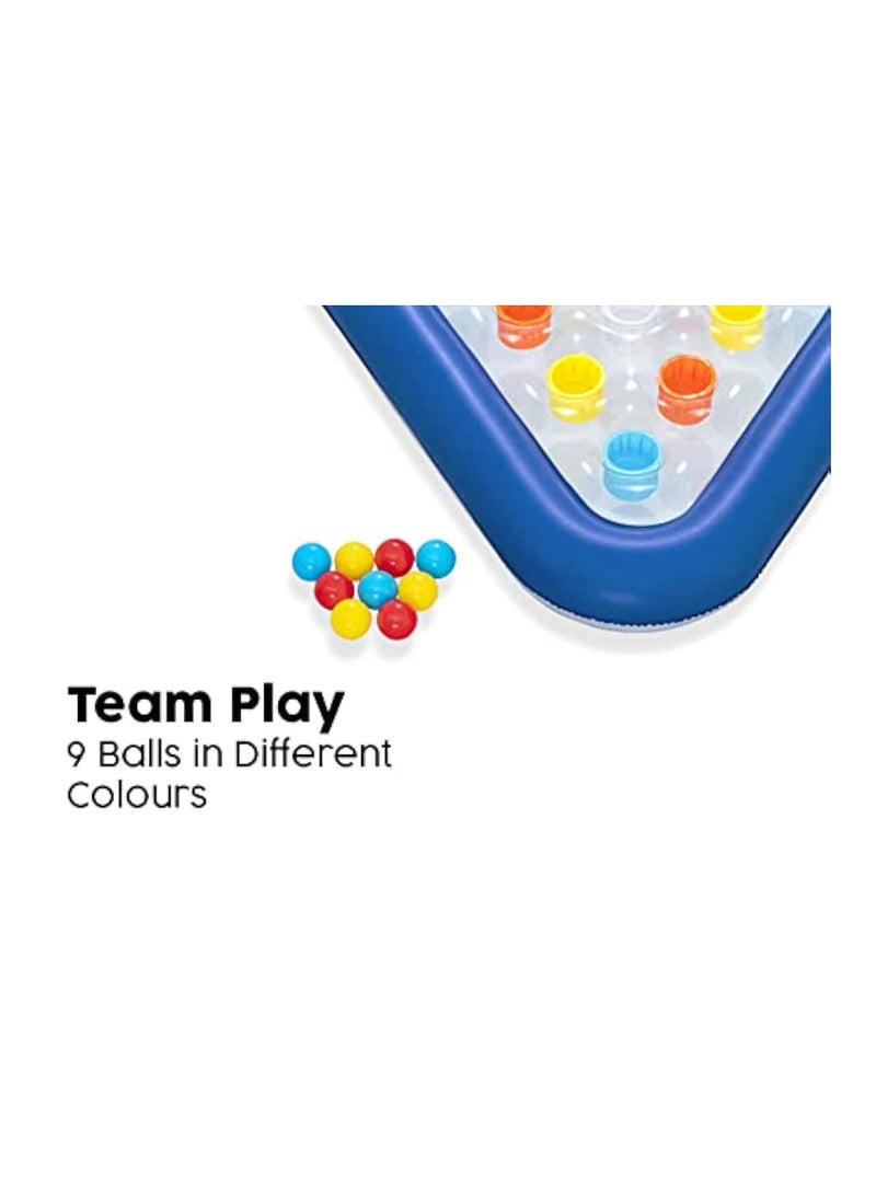 Inflatable Pool Ball Game, Inflatable Water Play, Family Swimming Pool Game, Water Pong Ball Game, Kids and Adults, Blue, 105 x 97 cm