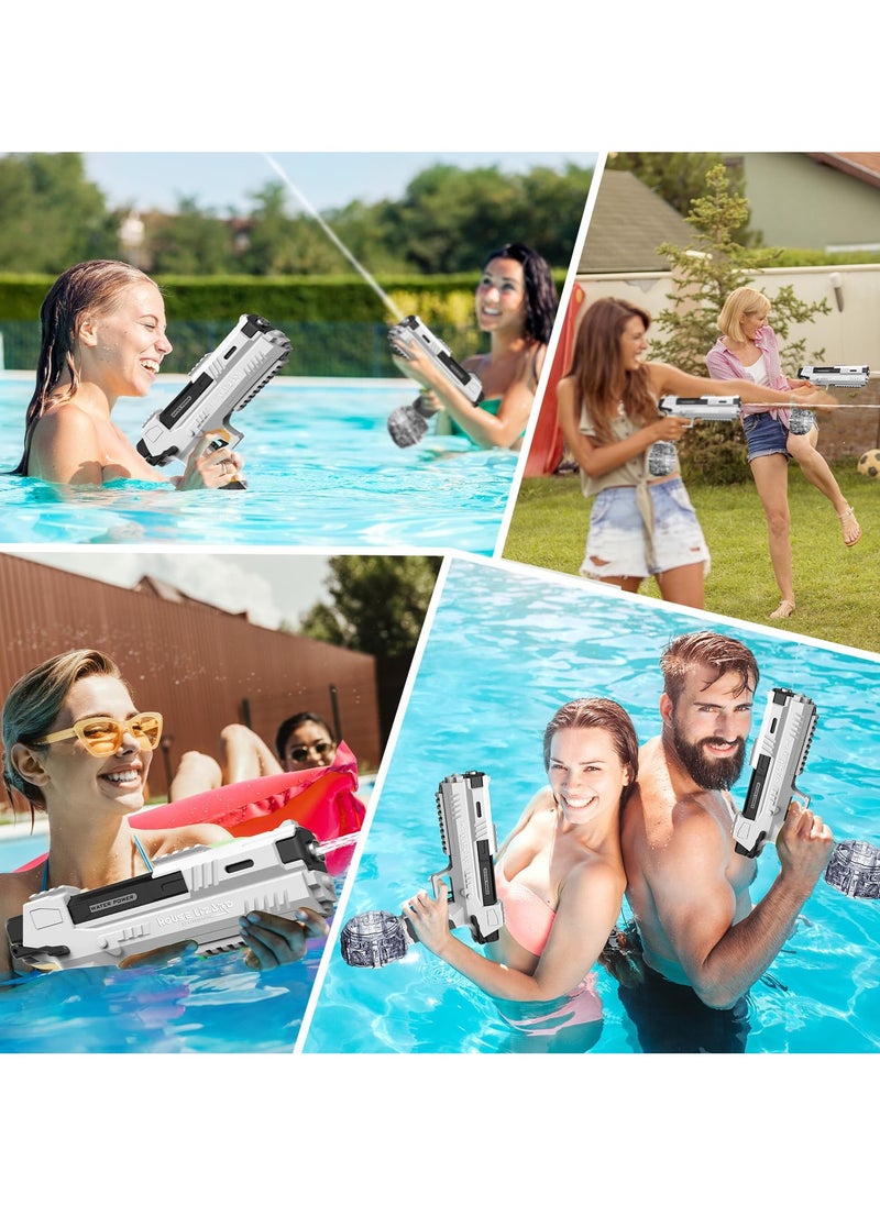 Electric Water Gun Toy,  Desert Eagle Automatic Electric Water Gun Pistol with 500 Ammos, Electric Squirt Gun with Simulated Recoil, Water Toy for Beach Pool Summer Swimming Outdoor(White)