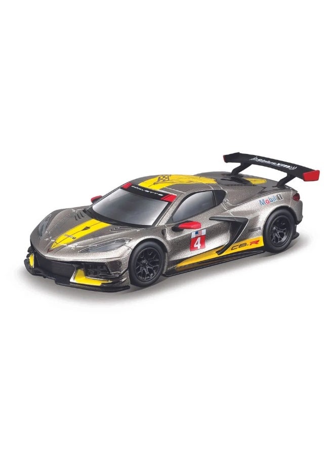 Bburago Chevrolet Corvette C8.R 2020 Die-cast Car (1:43, Silver/Yellow)
