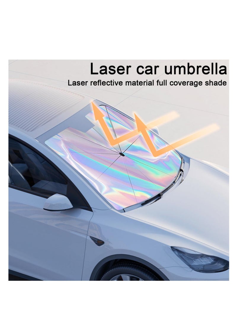 Car Wind Sun Shade Umbrella, Car Shade Front Windshield Cover Sun Visor, Foldable Automotive Windshield Sunshades, Protect Car from Sun Rays & Heat Damage, Keep Cool and Protect Interior