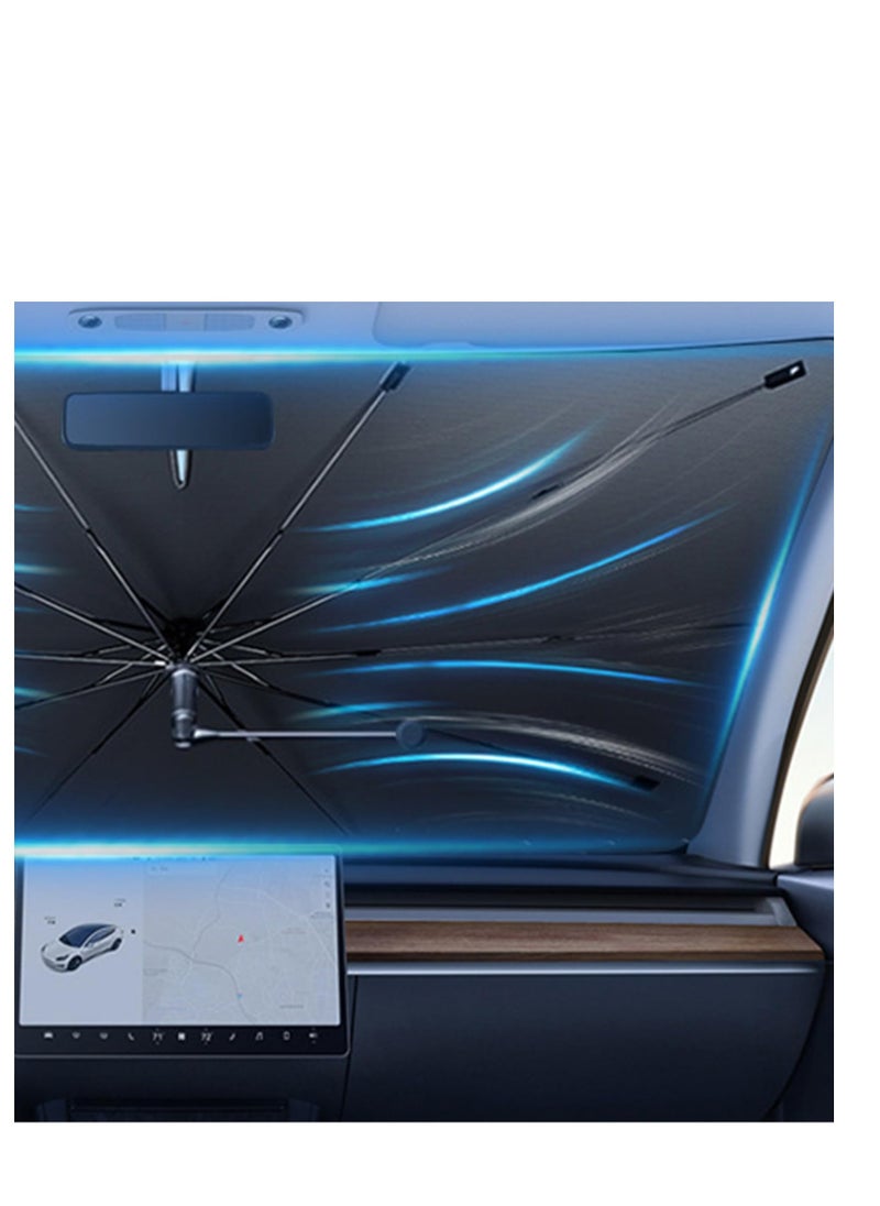 Car Wind Sun Shade Umbrella, Car Shade Front Windshield Cover Sun Visor, Foldable Automotive Windshield Sunshades, Protect Car from Sun Rays & Heat Damage, Keep Cool and Protect Interior