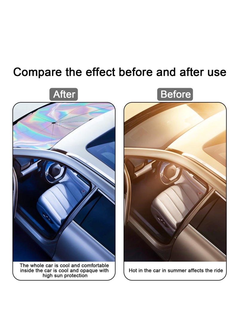 Car Wind Sun Shade Umbrella, Car Shade Front Windshield Cover Sun Visor, Foldable Automotive Windshield Sunshades, Protect Car from Sun Rays & Heat Damage, Keep Cool and Protect Interior