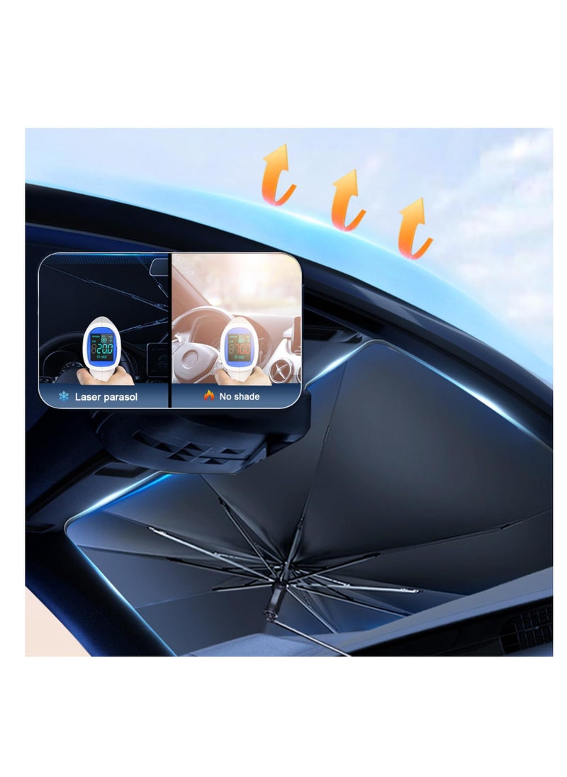 Car Wind Sun Shade Umbrella, Car Shade Front Windshield Cover Sun Visor, Foldable Automotive Windshield Sunshades, Protect Car from Sun Rays & Heat Damage, Keep Cool and Protect Interior