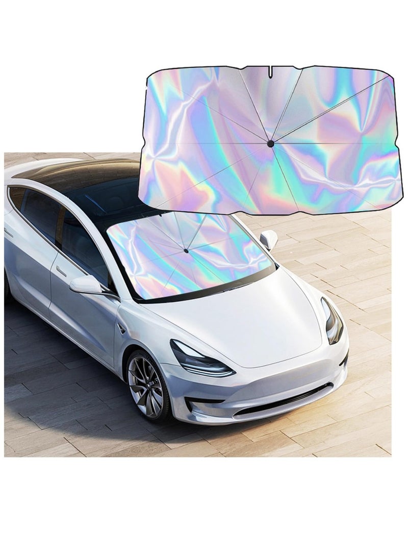 Car Wind Sun Shade Umbrella, Car Shade Front Windshield Cover Sun Visor, Foldable Automotive Windshield Sunshades, Protect Car from Sun Rays & Heat Damage, Keep Cool and Protect Interior