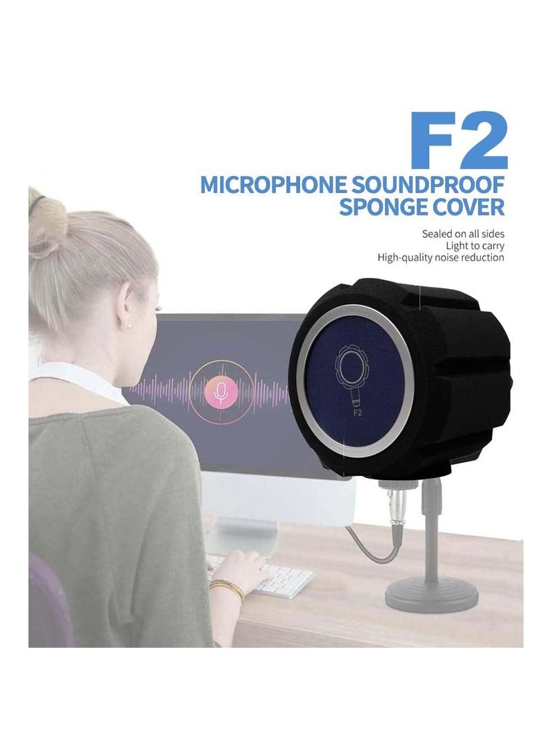 Microphone Isolation Ball Shield - Acoustic for Record Studios -MicProfessional Noise Cancellation with Pop Filter and High-Density Sound Absorbing Foam - Reflection reducing soundproof Cover Foam
