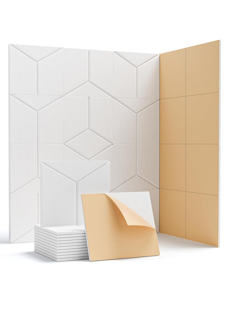 Soundproof Wall Panels, Self Adhesive Sound Proof Foam Panels for Walls, 12 Pack Y-Line High Density Acoustic Panels, Multi-shapes Sound Panels for Home, Office, Studio, 12