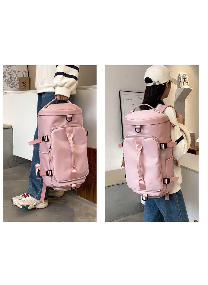 Multifunctional Gym Duffle Bag with Shoe Compartment for Men and Women Dry and Wet Separation Ideal for Travel and Weekend Getaways Pink