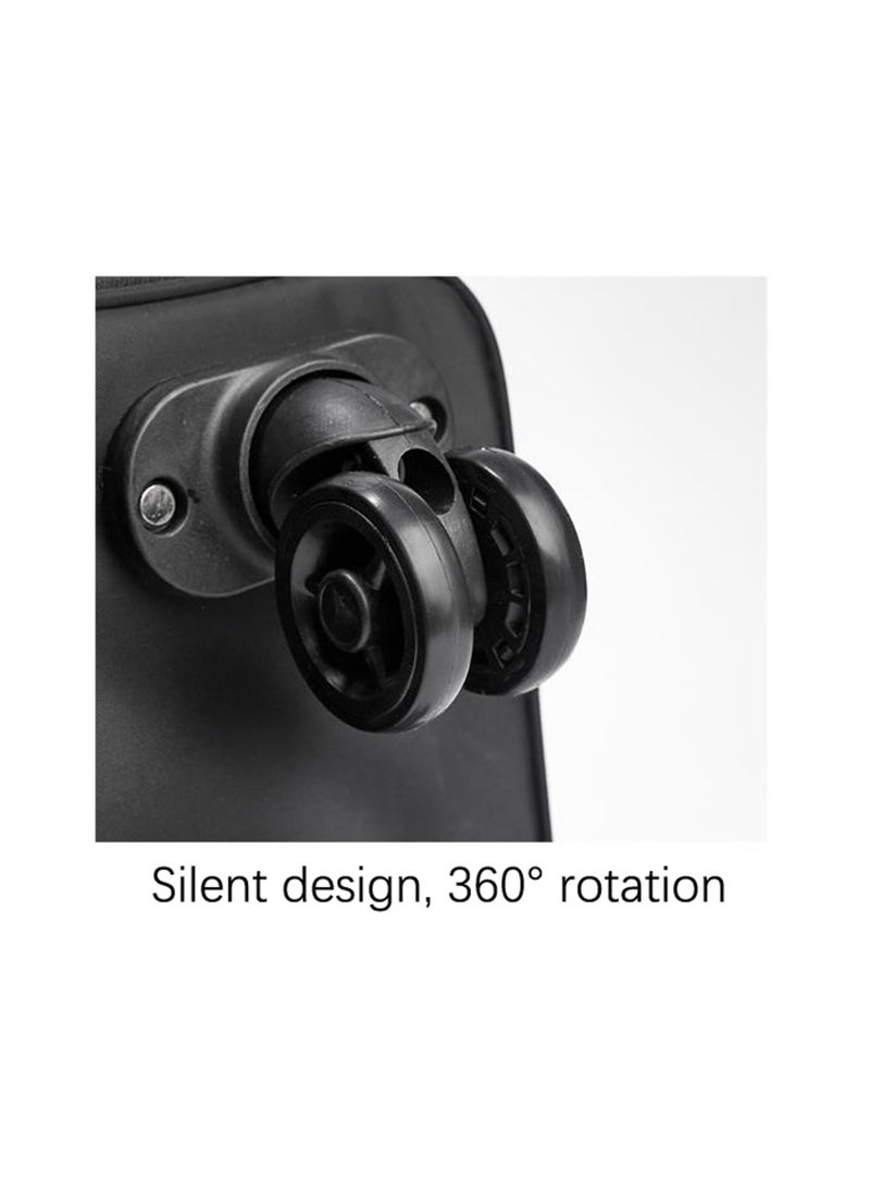 Travel Duffel Bag, Universal Wheel Suitcase, Foldable Luggage with Shoes Compartment, Black, Large Size