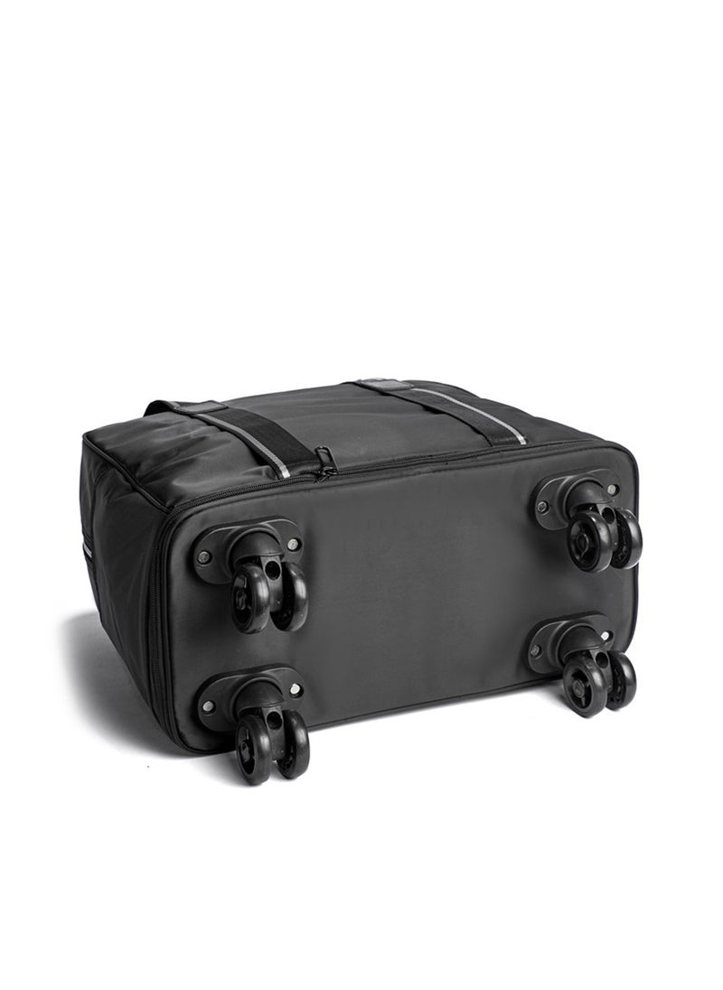 Travel Duffel Bag, Universal Wheel Suitcase, Foldable Luggage with Shoes Compartment, Black, Large Size