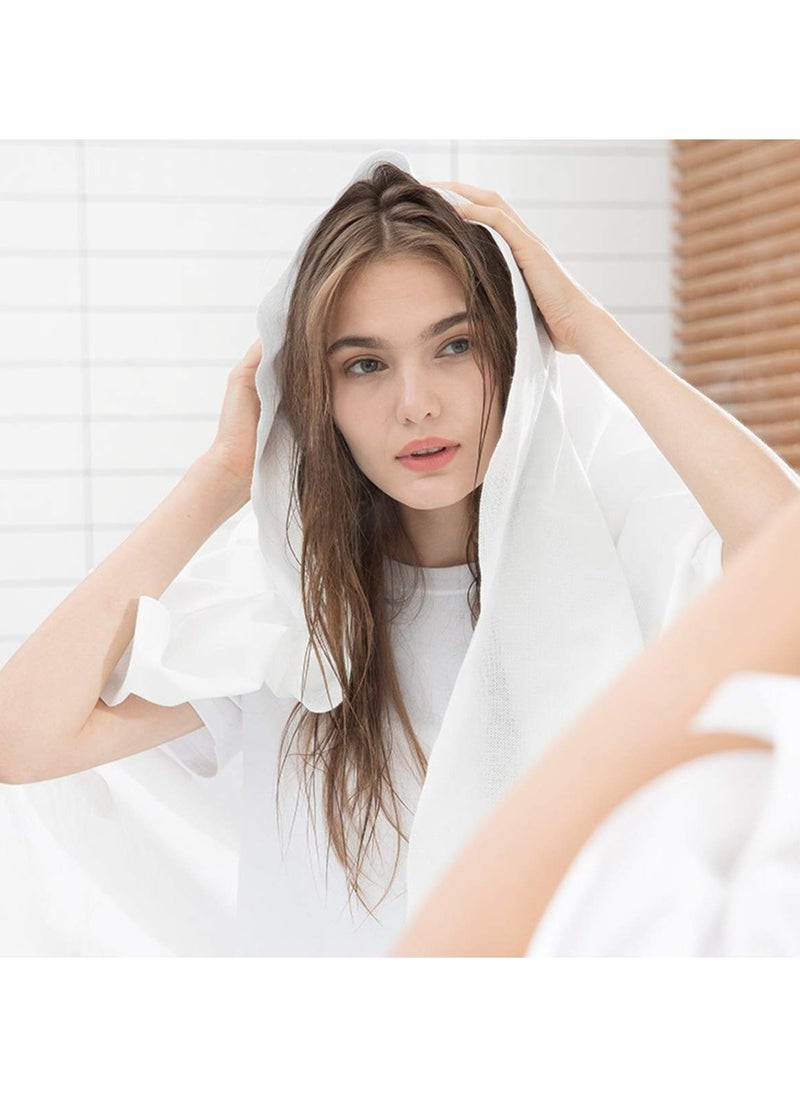 6 Pack Disposable Bath Towels, Soft White Bath Wipes, Thick Portable Bath Cloths for Travel, Hotels, Business Trips, and Hiking - Large 55