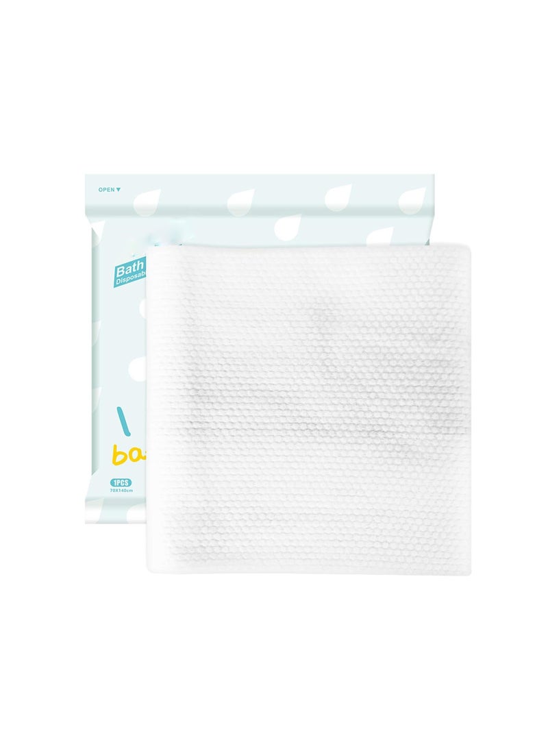 6 Pack Disposable Bath Towels, Soft White Bath Wipes, Thick Portable Bath Cloths for Travel, Hotels, Business Trips, and Hiking - Large 55