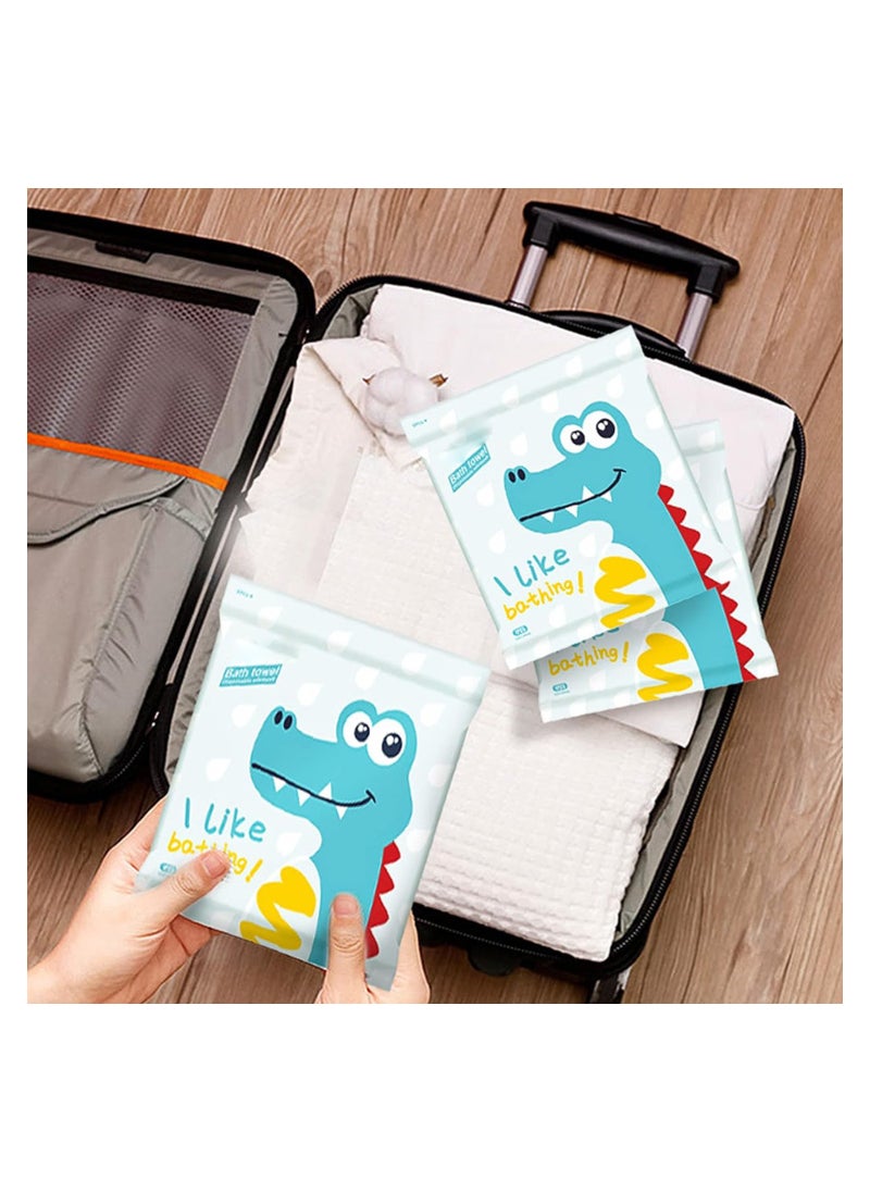 6 Pack Disposable Bath Towels, Soft White Bath Wipes, Thick Portable Bath Cloths for Travel, Hotels, Business Trips, and Hiking - Large 55