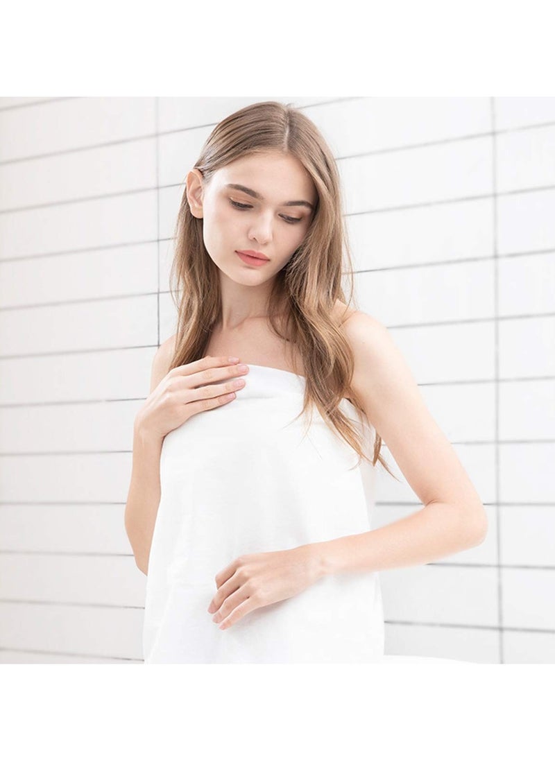 6 Pack Disposable Bath Towels, Soft White Bath Wipes, Thick Portable Bath Cloths for Travel, Hotels, Business Trips, and Hiking - Large 55