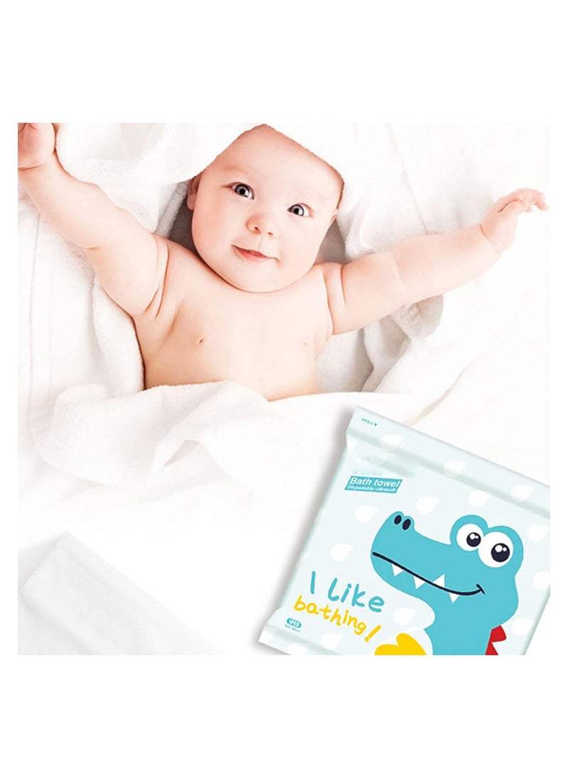 6 Pack Disposable Bath Towels, Soft White Bath Wipes, Thick Portable Bath Cloths for Travel, Hotels, Business Trips, and Hiking - Large 55