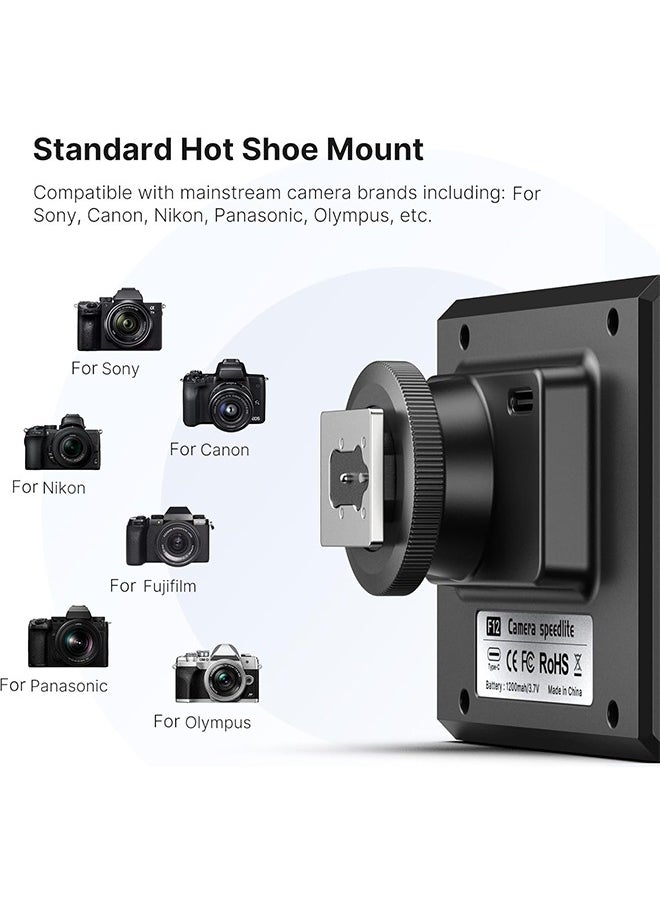Ulanzi F12 Mini Camera Flash Speedlite 5600K Standard Hot Shoe Mount for Sony Canon Nikon Panasonic Olympus Pentax DSLR Camera