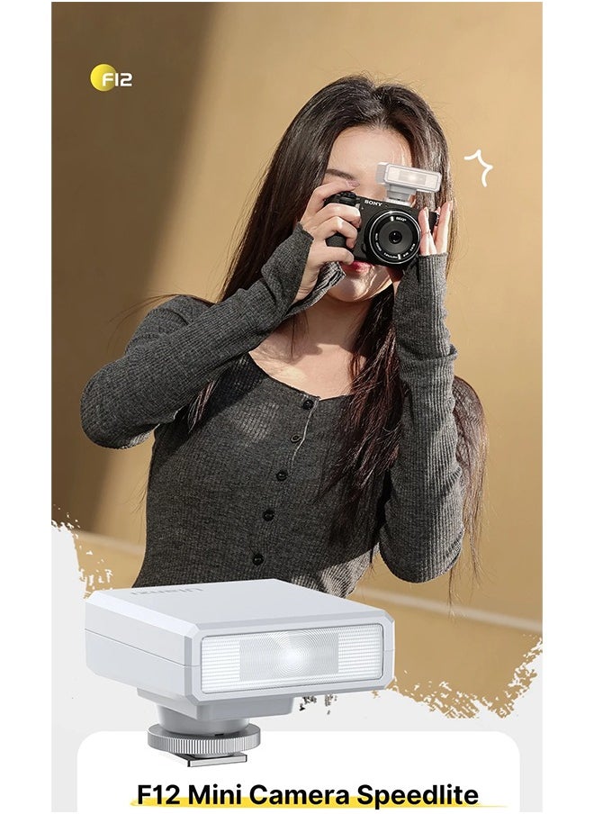 Ulanzi F12 Mini Camera Flash Speedlite 5600K Standard Hot Shoe Mount for Sony Canon Nikon Panasonic Olympus Pentax DSLR Camera