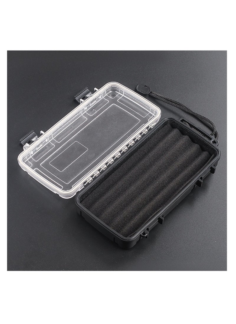 Waterproof Dry Box, Watertight Storage Case, Airtight Protective Box for Phones, Wallets, Camping, Hiking, Boating, 16.5 * 5 * 22 cm , Black