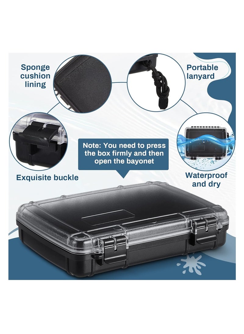 Waterproof Dry Box, Watertight Storage Case, Airtight Protective Box for Phones, Wallets, Camping, Hiking, Boating, 16.5 * 5 * 22 cm , Black