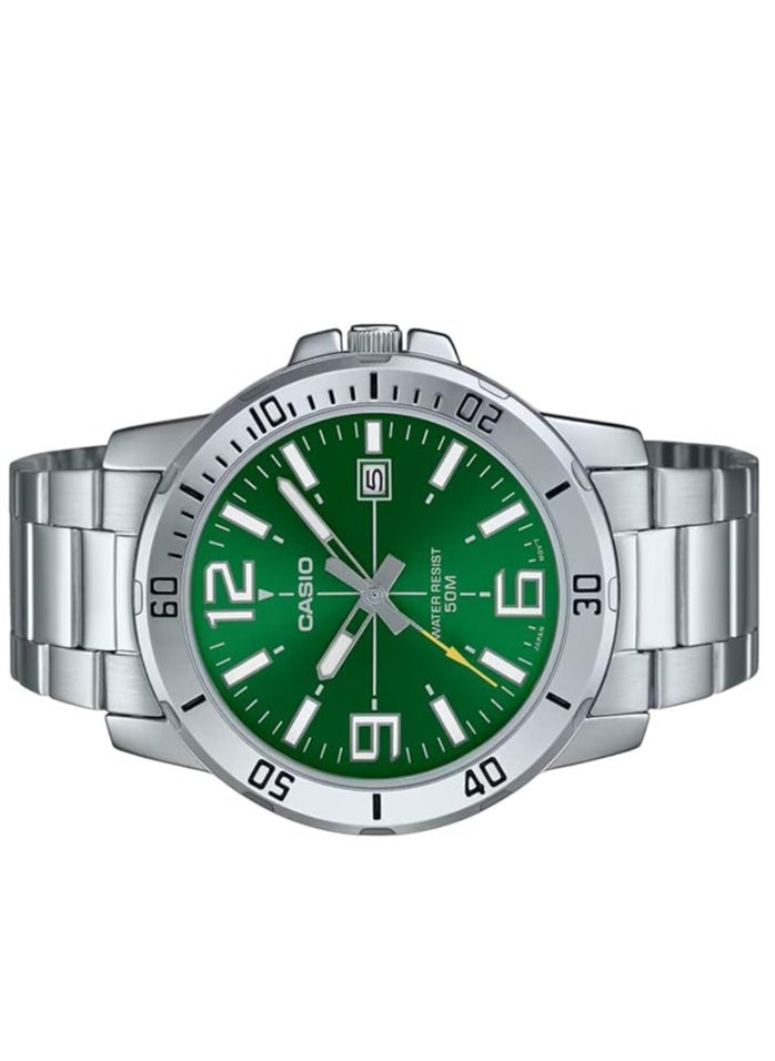MTP-VD01D-3BVUDF mens Watch Green Dial Silver Band