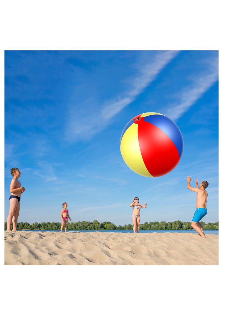 Giant Inflatable Beach Ball, 78 Inch Rainbow Color Thick Large Beach Ball Toy for Kids & Adults Beach Pool Summer Party