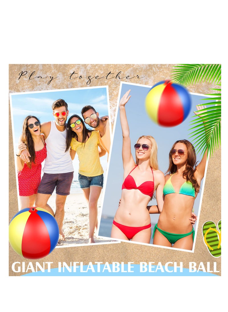 Giant Inflatable Beach Ball, 78 Inch Rainbow Color Thick Large Beach Ball Toy for Kids & Adults Beach Pool Summer Party