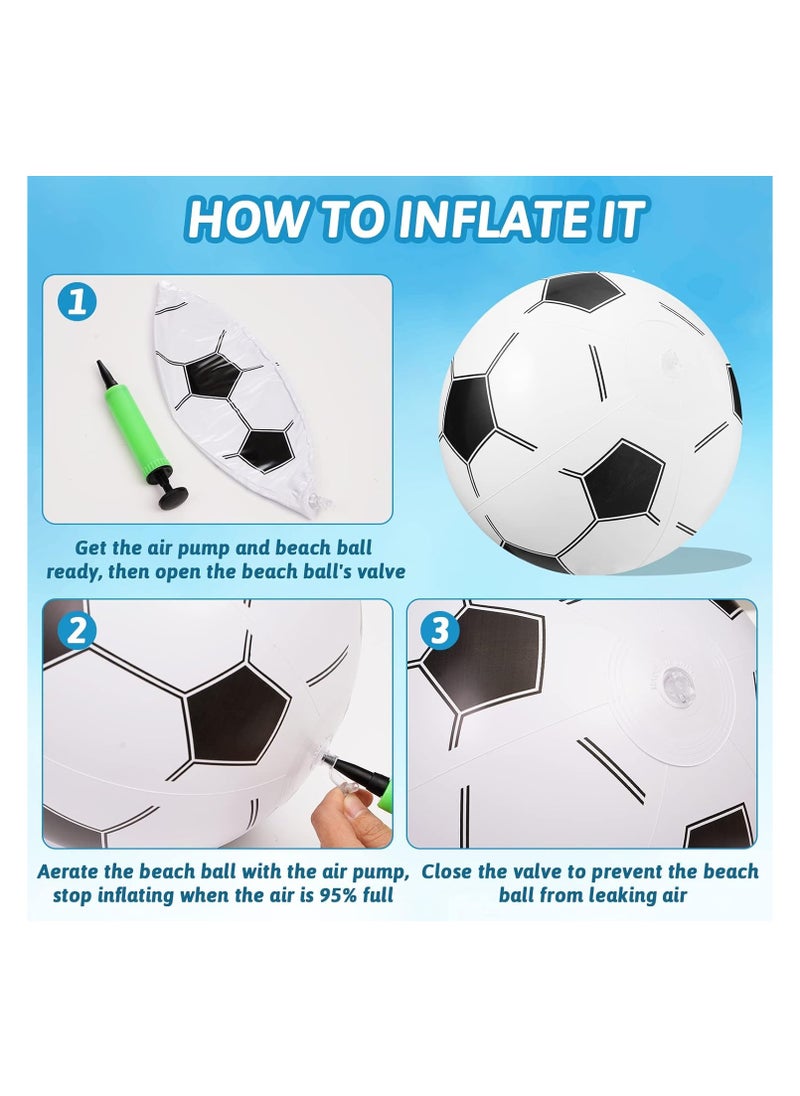 10 Pack Inflatable Soccer Beach Balls, 30CM Beach Balls Party Favors, Soccer Beach Balls, Bulk Summer Swimming Pool Beach Games Toys, for Kids Sports Outdoor Activity Beach Party Decoration Supplies
