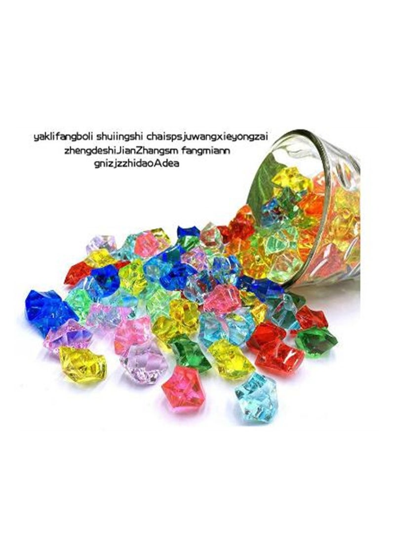 Colorful Acrylic Fake Ice Rocks, 0.95x14mm Crushed Ice Rocks, Small Plastic Gems for Vase Fillers, Home Table Decorations, and Crafts, About 1200PCS, Random Color