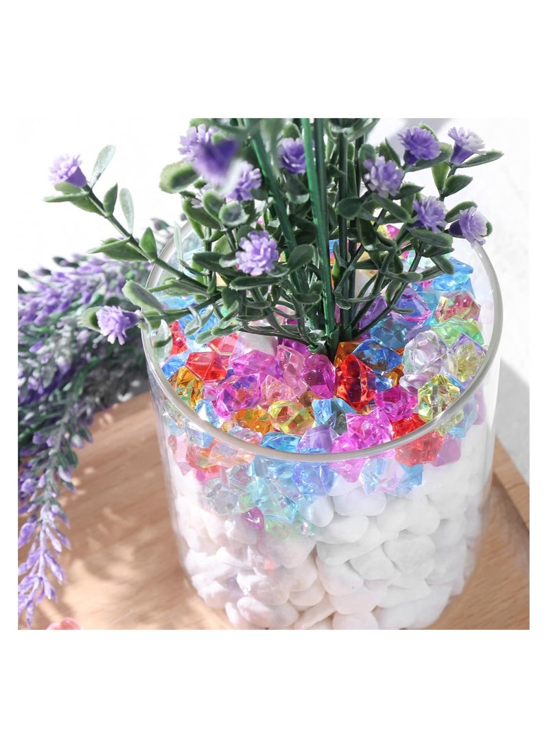 Colorful Acrylic Fake Ice Rocks, 0.95x14mm Crushed Ice Rocks, Small Plastic Gems for Vase Fillers, Home Table Decorations, and Crafts, About 1200PCS, Random Color