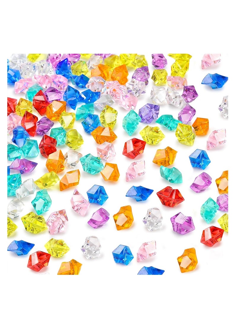 Colorful Acrylic Fake Ice Rocks, 0.95x14mm Crushed Ice Rocks, Small Plastic Gems for Vase Fillers, Home Table Decorations, and Crafts, About 1200PCS, Random Color