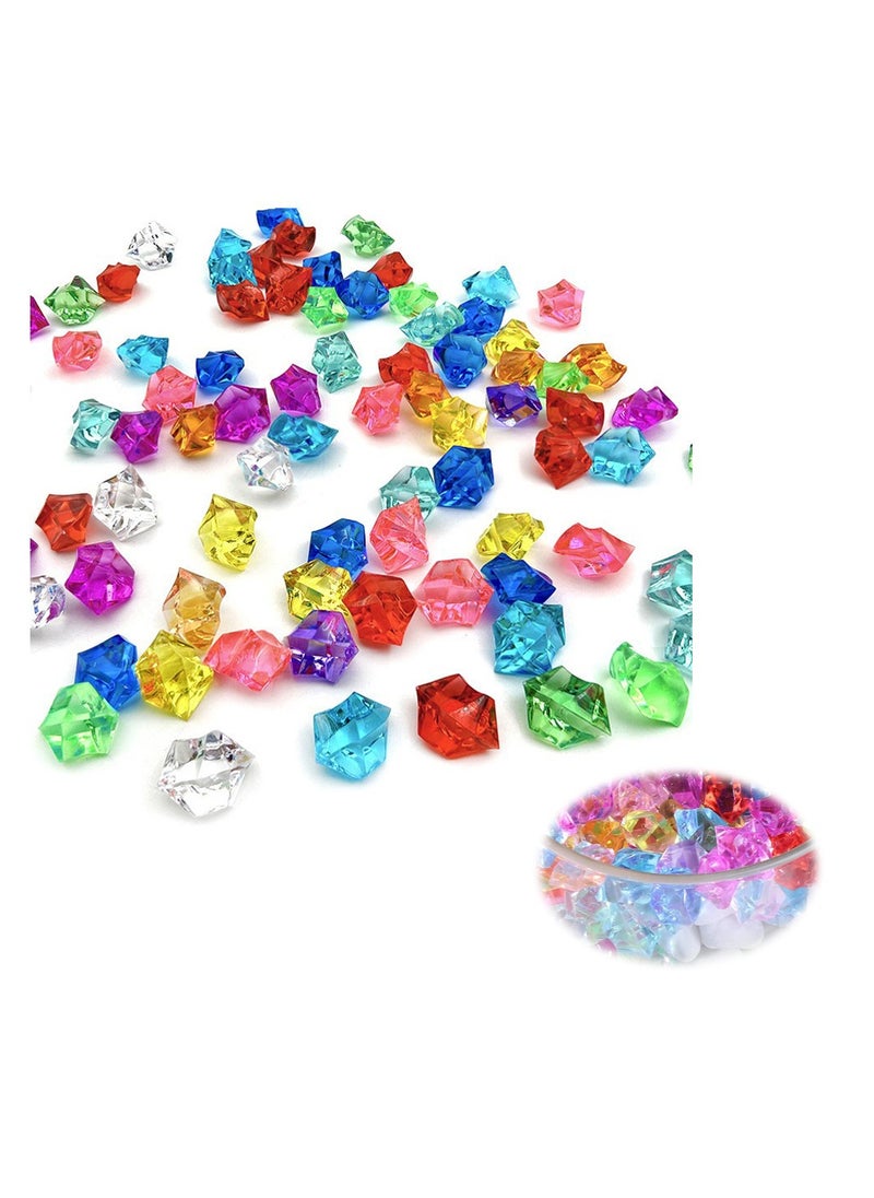 Colorful Acrylic Fake Ice Rocks, 0.95x14mm Crushed Ice Rocks, Small Plastic Gems for Vase Fillers, Home Table Decorations, and Crafts, About 1200PCS, Random Color