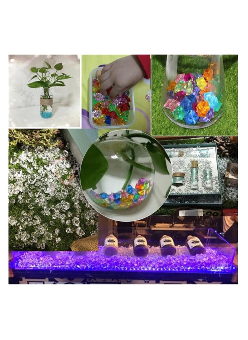 Colorful Acrylic Fake Ice Rocks, 0.95x14mm Crushed Ice Rocks, Small Plastic Gems for Vase Fillers, Home Table Decorations, and Crafts, About 1200PCS, Random Color
