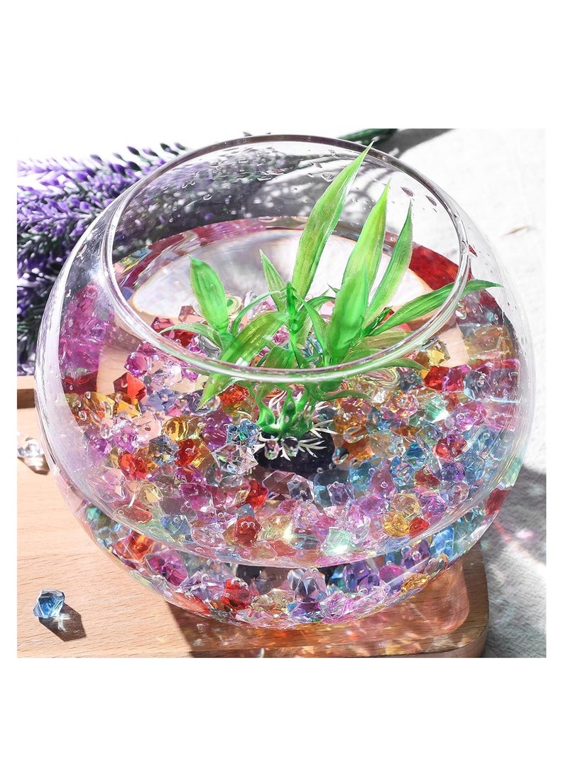 Colorful Acrylic Fake Ice Rocks, 0.95x14mm Crushed Ice Rocks, Small Plastic Gems for Vase Fillers, Home Table Decorations, and Crafts, About 1200PCS, Random Color