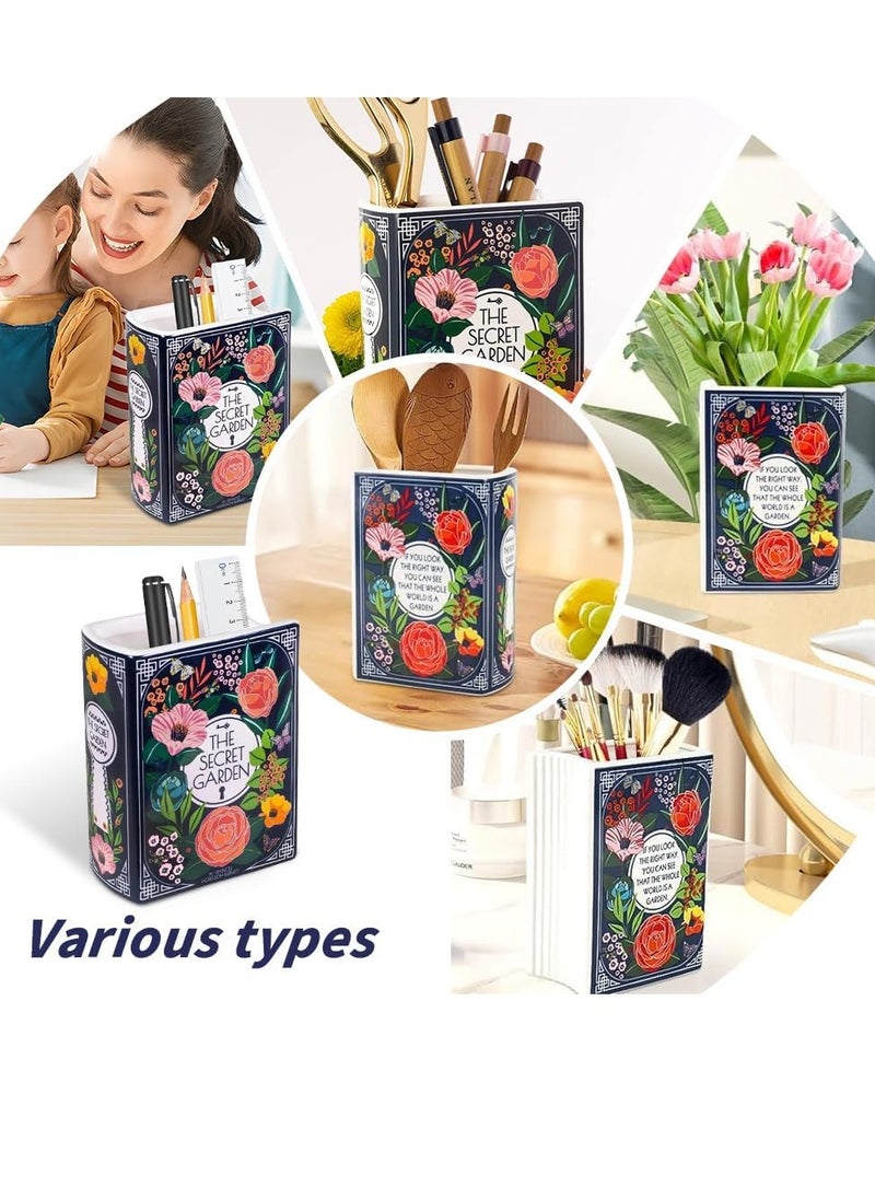 Book Flower Vase, Ceramic Book-Shaped Decorative Vase, Small Flower Vase for Home Decor, Cute Bookshelf Decoration, Creative Vase for Book Lovers, Modern Decorative Vase for Home and Office