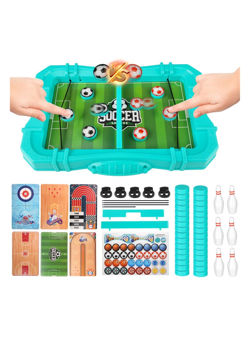 Football Fast Sling Puck Game, 6 in 1 Foosball Winner Board Game, Tabletop Football Game Set for Kids, Family Sports Board Game for Kids Adults Birthday Party Worlds Cup
