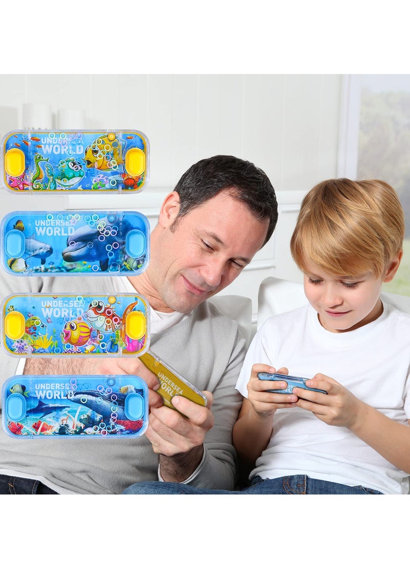 Handheld Water Games 4 Packs Ocean Theme Water Toss Ring Game Aqua Toy Water Ring Game for Kids Stocking Stuffers Handheld Water Game Travel Games for Kids and Family for Party Favor