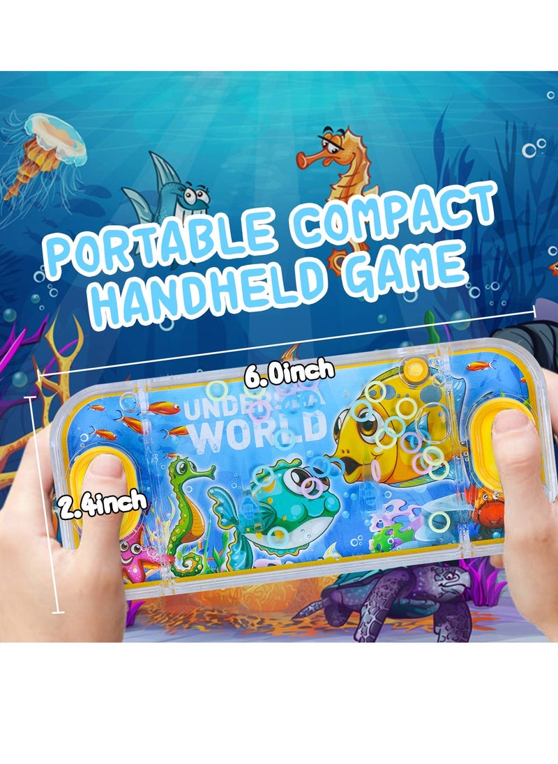 Handheld Water Games 4 Packs Ocean Theme Water Toss Ring Game Aqua Toy Water Ring Game for Kids Stocking Stuffers Handheld Water Game Travel Games for Kids and Family for Party Favor