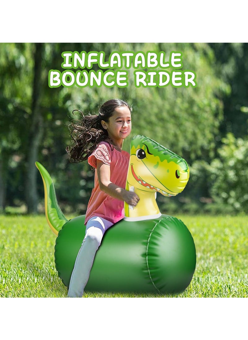 Inflatable Hopping Animal Bouncer Dinosaur 2 pack, Fun and Durable, Inflatable Large Hopping Animal, Jump into Excitement, Indoor and Outdoor, Supports Up to 250 Pounds, Ages 3 and Up (Green, Purple)