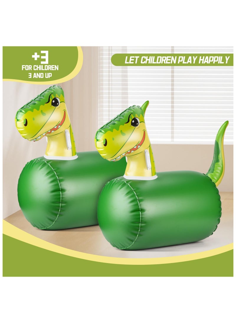 Inflatable Hopping Animal Bouncer Dinosaur 2 pack, Fun and Durable, Inflatable Large Hopping Animal, Jump into Excitement, Indoor and Outdoor, Supports Up to 250 Pounds, Ages 3 and Up (Green, Purple)