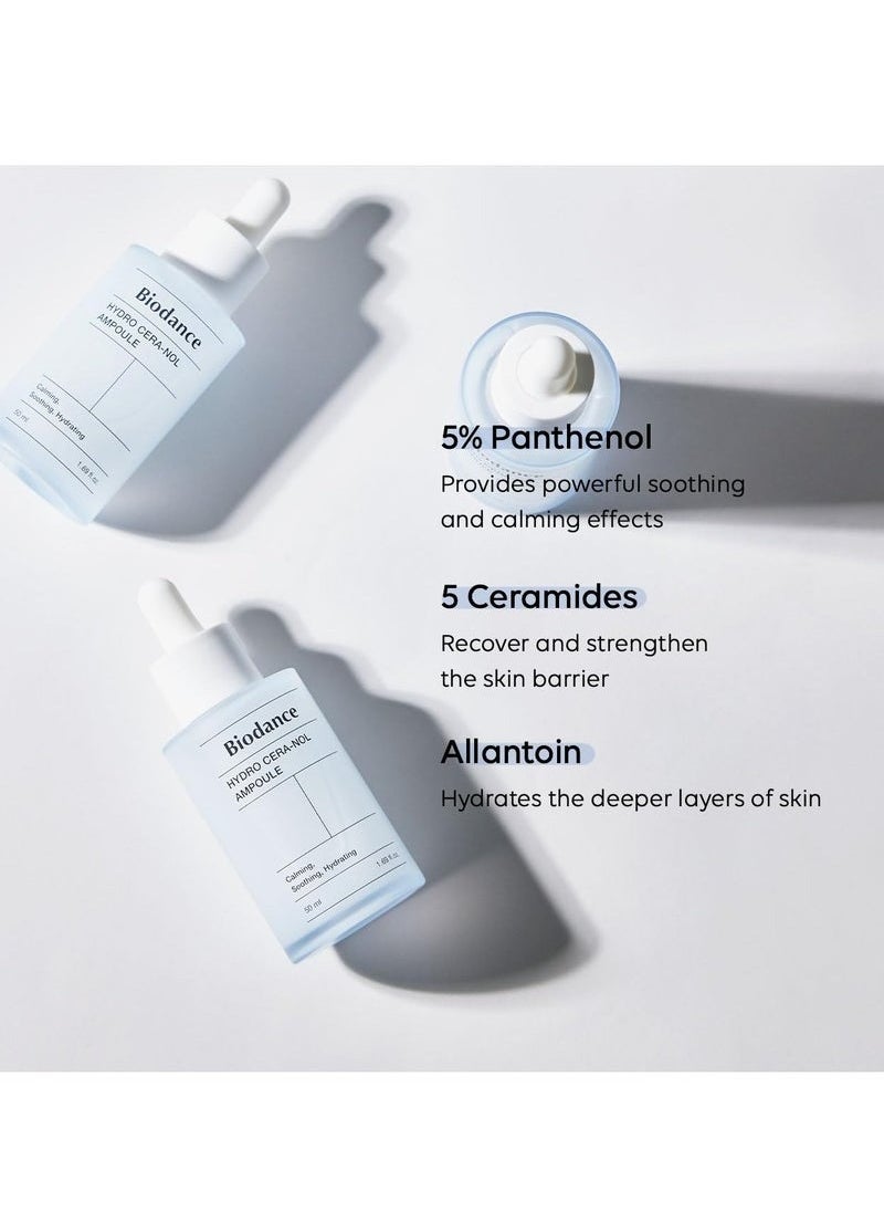 Hydro Cera-nol Ampoule, Intensive Moisturizing Serum, Deep Hydration & Soothing Ampoule 50ml