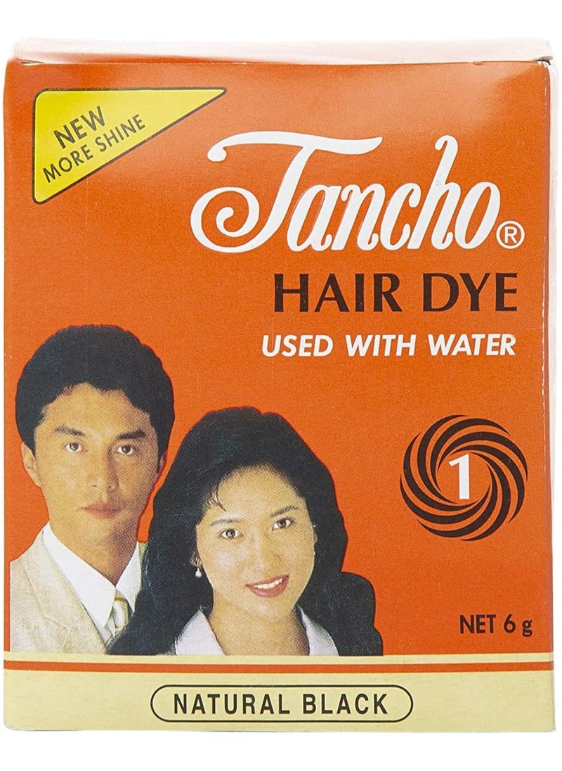Hair Dye Used With Water Natural Black 6gm (Pack of 6)