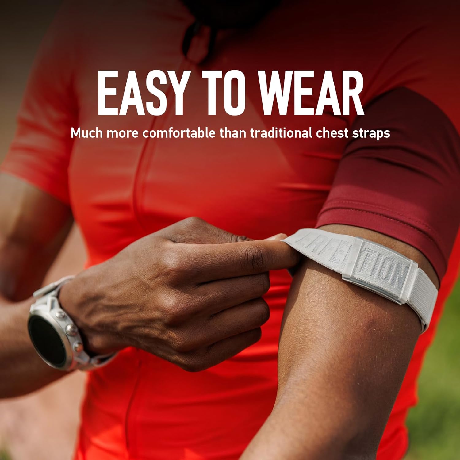 Heart Rate Monitor, Comfort, Easy To Wear, Auto-Wear Detection, Advanced Sensor, Precise Data, Bluetooth, 38 Hours Battery Life, Compatible With Up To 3 Connections, For Run And Bike - Orange