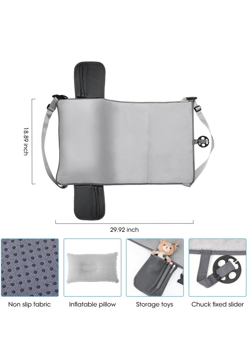 Toddler Airplane Travel Bed Airplane Travel Essentials Kids Kids Car Seat Baby Seat Extender Inflatable Airplane Foot Rest Portable Airplane Travel Bed Baby Seat Extender Grey