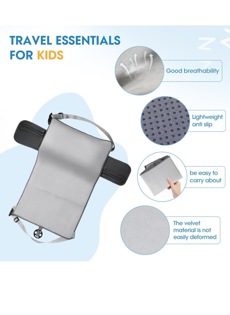 Toddler Airplane Travel Bed Airplane Travel Essentials Kids Kids Car Seat Baby Seat Extender Inflatable Airplane Foot Rest Portable Airplane Travel Bed Baby Seat Extender Grey