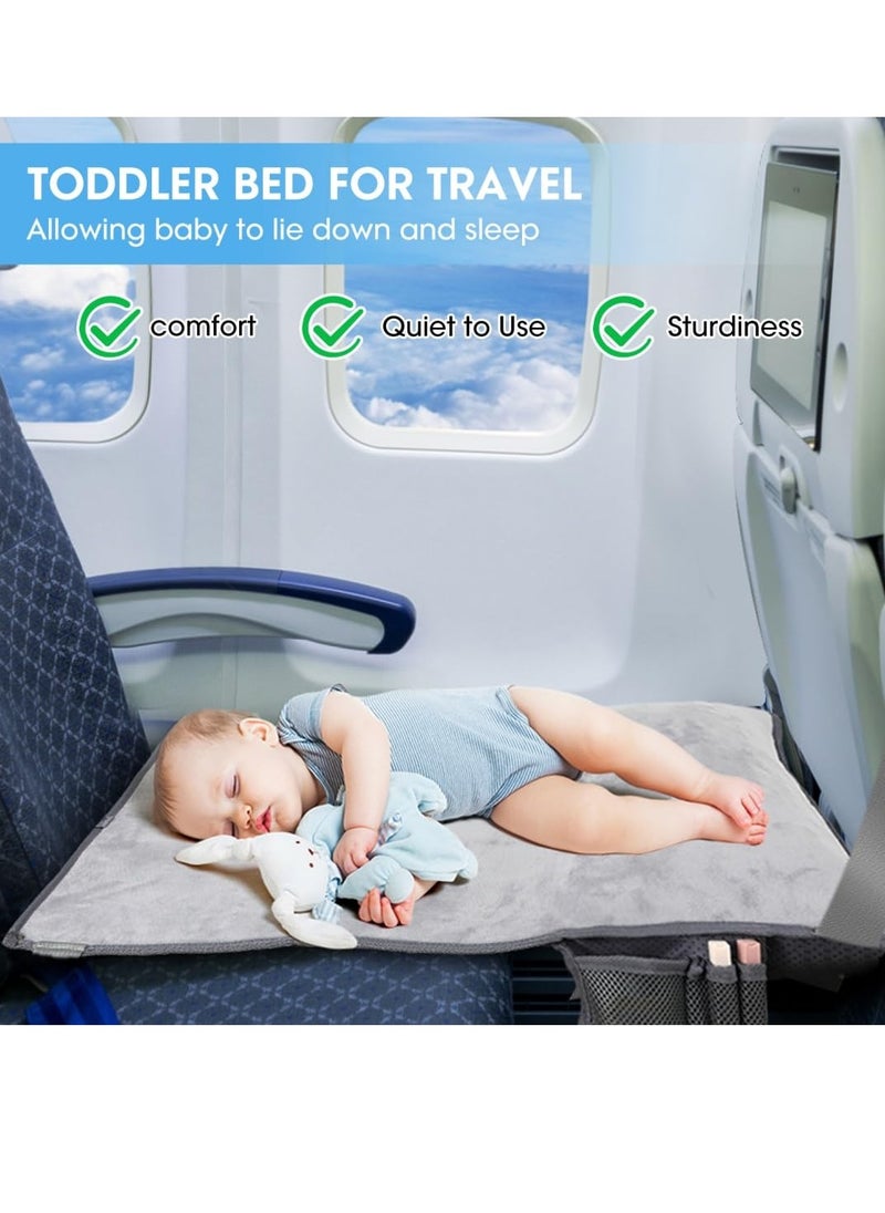 Toddler Airplane Travel Bed Airplane Travel Essentials Kids Kids Car Seat Baby Seat Extender Inflatable Airplane Foot Rest Portable Airplane Travel Bed Baby Seat Extender Grey