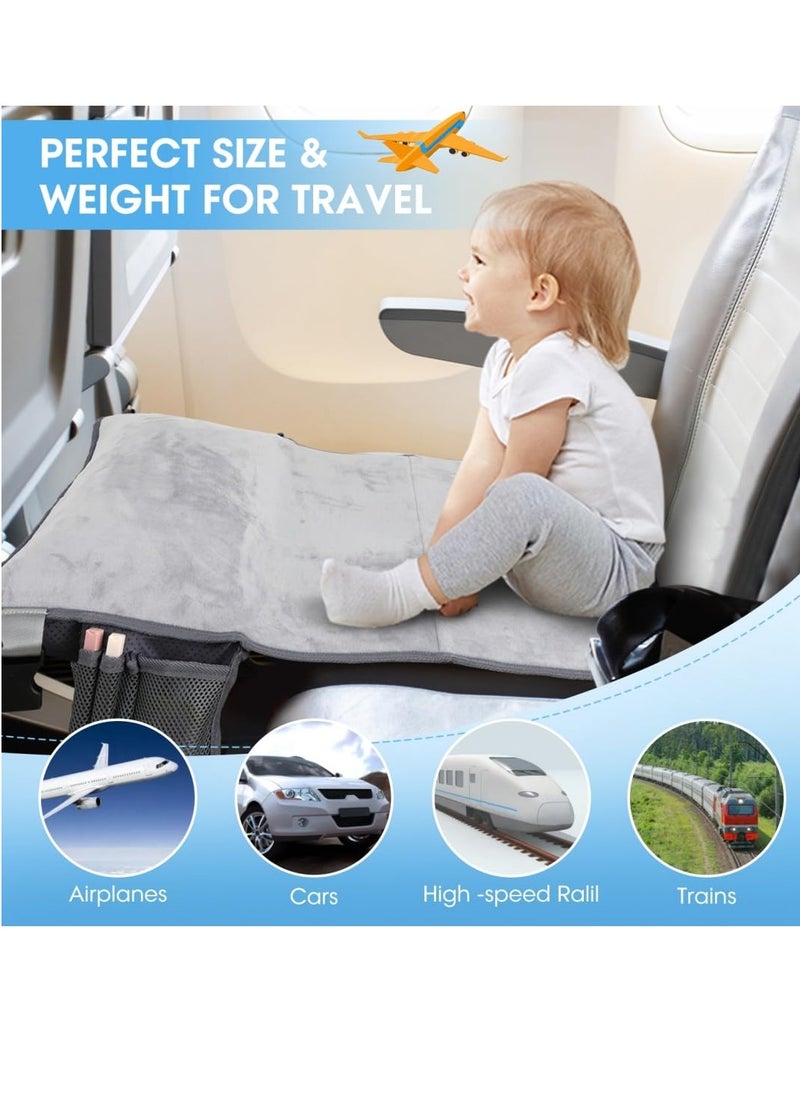 Toddler Airplane Travel Bed Airplane Travel Essentials Kids Kids Car Seat Baby Seat Extender Inflatable Airplane Foot Rest Portable Airplane Travel Bed Baby Seat Extender Grey