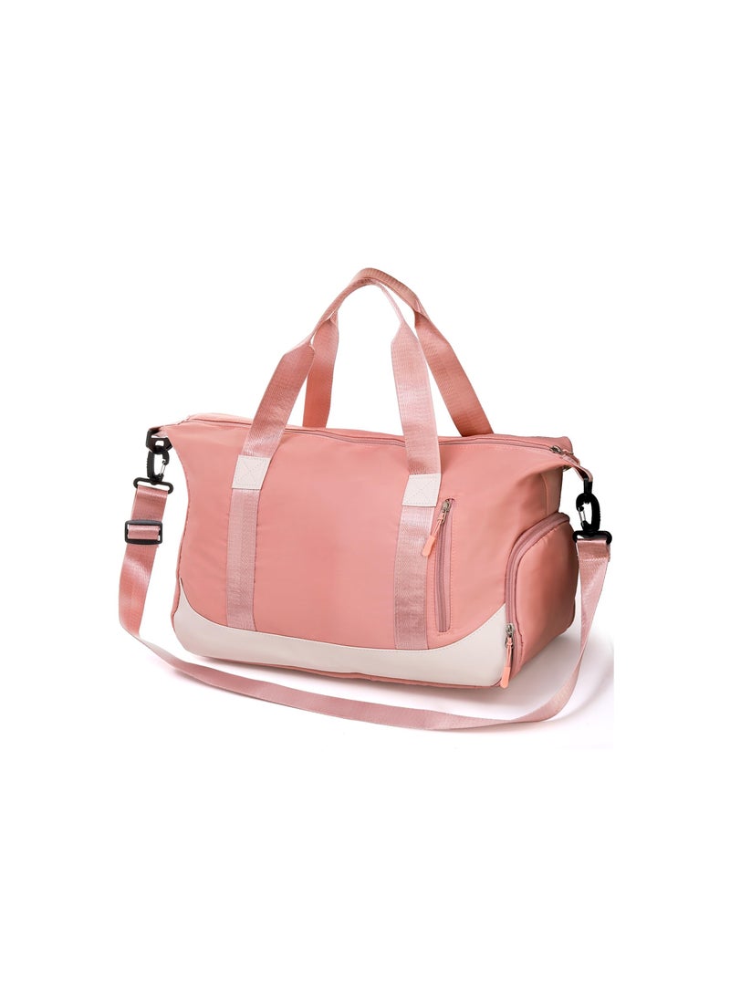Gym Bag for Women, Waterproof Duffel Bag with Wet Pocket and Shoes Compartment, Carry On Weekender Overnight Bag, Lightweight Workout Sport Bag, Crossbody Shoulder Travel Bag for Yoga Dance