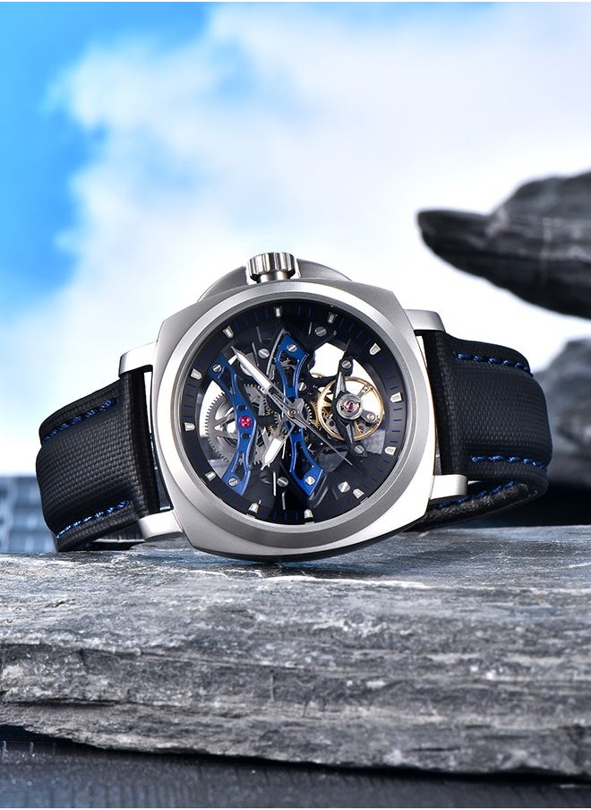 Automatic Watches for Men Skeleton Dial 100M Waterproof Leather Men's Mechanical Watch Elegant Gifts for Men