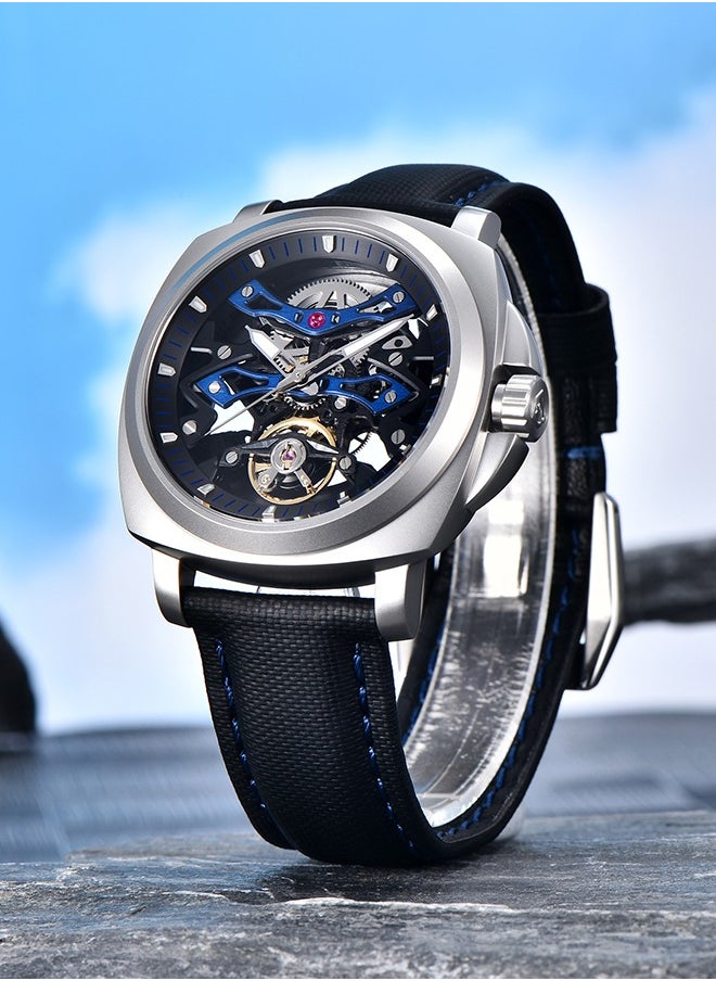 Automatic Watches for Men Skeleton Dial 100M Waterproof Leather Men's Mechanical Watch Elegant Gifts for Men