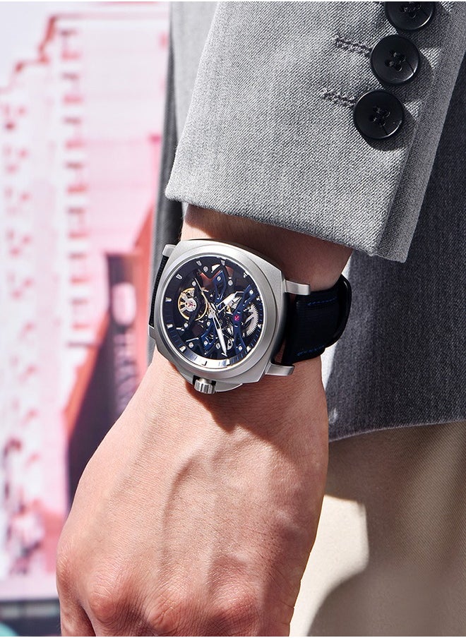 Automatic Watches for Men Skeleton Dial 100M Waterproof Leather Men's Mechanical Watch Elegant Gifts for Men