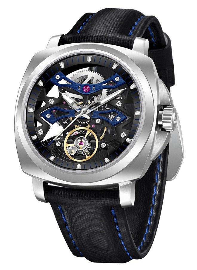 Automatic Watches for Men Skeleton Dial 100M Waterproof Leather Men's Mechanical Watch Elegant Gifts for Men
